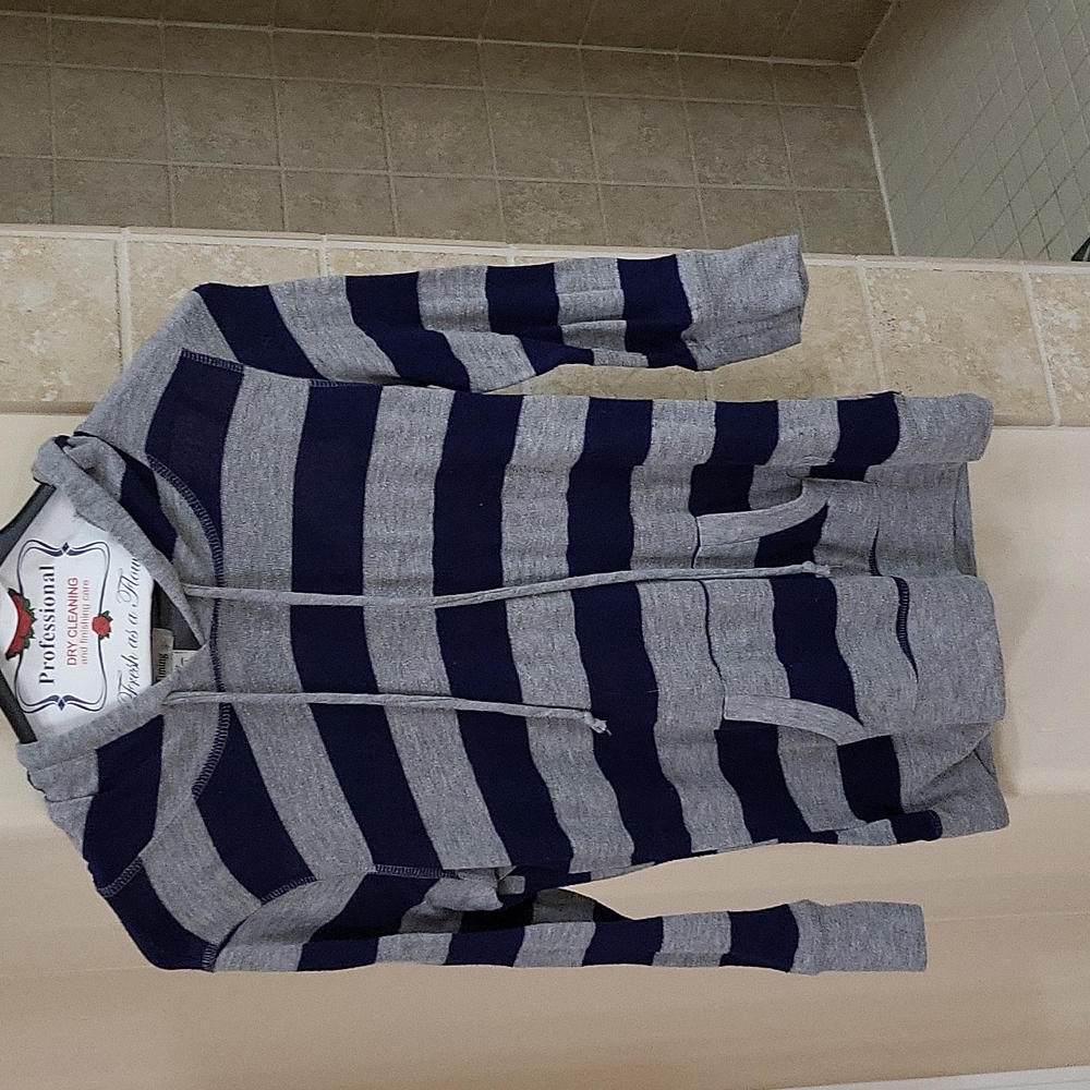 Navy blue, grey sweater hoodie